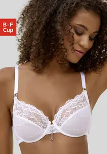 LASCANA Бюстгальтер на косточках с экстравагантным ювелирным аксессуаром, нижнее белье, белый