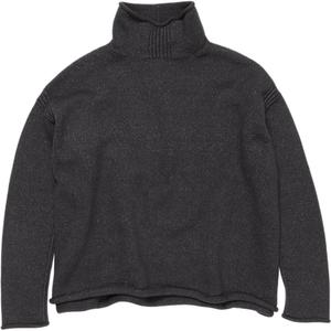 Свитер с вышитым логотипом и высоким воротом Acne Studios, серый