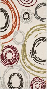 Ковер SAFAVIEH, 61 x 110 см, Porcello Collection, Ivory, современный абстрактный дизайн, не линяет и прост в уходе, идеален для помещений с высокой проходимостью: прихожая, гостиная, спальня (PRL3727A)