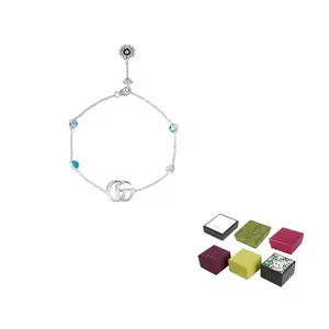 GUCCI Серебряный браслет 2016-2024 с двойной буквой G и перламутром