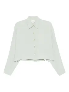 Шелковая блузка с пуговицами спереди Alysi, зеленый