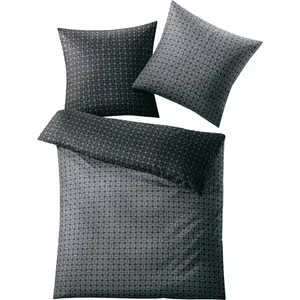 Двустороннее постельное белье Kleine Wolke «Пунто» с графическим рисунком, антрацит