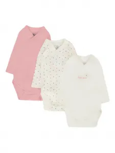 Комплект из трех боди с принтом Petit Bateau, розовый