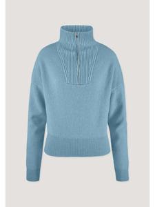 Вязаный свитер Troyer ледниково-синего цвета Hessnatur