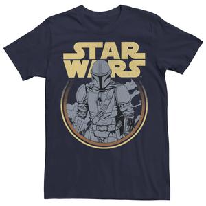 Мужская футболка с круглым портретом и логотипом The Mandalorian Star Wars