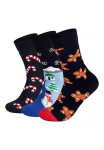 Носки CHRISTMAS GINGERBREAD MAN SNOWLAND CANDYCANE 3 PACK Happy Socks, темно-синий