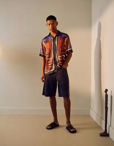 Шорты Topman из стираного твила серого цвета