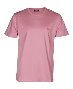 Мужская футболка с круглым вырезом и вышитым логотипом. Dondup, розовый