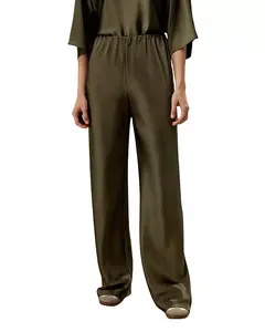 Шелковые брюки, скроенные по косой Lilysilk, зеленый