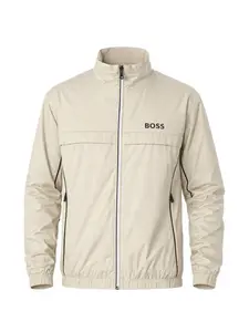Куртка на молнии с логотипом Boss, бежевый
