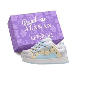 Alxnan Скользоустойчивые женские скейтерские кеды с низким верхом Bubbles Blue Box, цвет Bubbles Blue Box