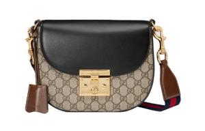 Сумка-седло Padlock Canvas с кожаными вставками, кроссбоди, через плечо, средний размер GUCCI, Gift Set(Set+Box+Shopping Bag)