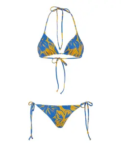 Желтый двусторонний верх от бикини с цветочным узором для женщин Gallo, мультиколор