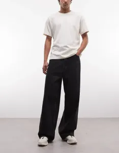 Черные стираные джинсы из искусственной кожи с задними карманами Weekday Astro