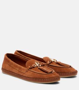 Фабьен замшевые лоферы Jimmy Choo, Tan/Gold