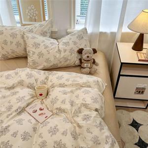 Avivi Комплект постельного белья из 4 предметов (простыня 150 см, пододеяльник 200х230 см), цвет hh-mufeng coffee, 100% хлопок, утолщенный