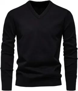Мужской свитер из смеси хлопка и шерсти с круглым вырезом