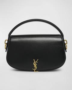 Кожаная сумка через плечо YSL с клапаном Saint Laurent, цвет Black