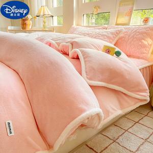 Disney Пододеяльник 150х200 см из молочного велюра, двусторонний фланелевый, цвет Cream Powder - Embroidered Patch Style