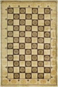 Ковер SAFAVIEH, 244 x 305 см, - Tibetan Collection - большой - Green & Lavender, ручной вязки из шелка и шерсти, идеально для гостиной, спальни, офиса, столовой (TB243A)