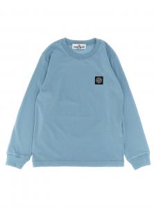 Футболка с нашивкой-логотипом Stone Island Junior, голубой
