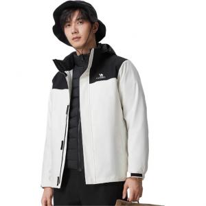 Всепогодная ветрозащитная куртка-ветровка для походов, ледолазания и скалолазания, сохраняющая тепло, для мужчин Camel, экрю/phantom черный