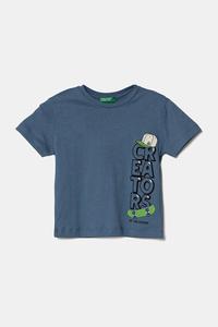 Детская хлопковая футболка United Colors Of Benetton, синий