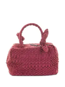 Текстурированная плетеная сумка-тоут с бантом Maria La Rosa, красный