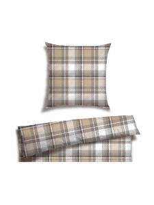 Комплект постельного белья Metor из фланели, 2 предмета, серо-коричневый Schiesser, 135 x 200 см