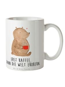 Керамическая кружка с изображением медведя и надписью на белом фоне Mr. & Mrs. Panda