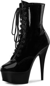 Женские высокие ботинки на платформе Roimaash для танцев на пилоне, 15 см, 271 Black