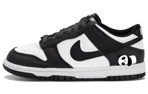 Nike Женские низкие скейтбордистские кроссовки Dunk, черный с белым