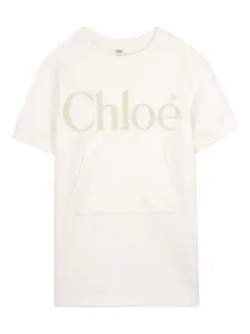 Платье с накладным карманом Chloé Kids, нейтральный
