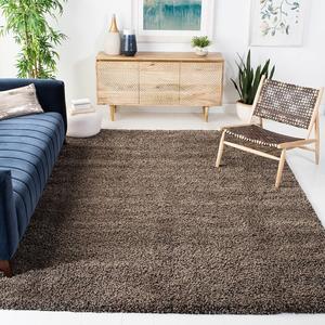 Ковер SAFAVIEH, 161 x 161 см, California Shag Collection, Mushroom, без линьки и простой в уходе, идеален для помещений с высокой проходимостью в гостиной, спальне (SG151-8181)