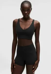 Спортивный бюстгальтер focuser с v-образным вырезом, чашки a/b, средняя степень поддержки. Lululemon, Black