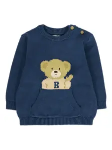Свитер с мотивом мишки Mayoral, синий