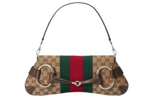 GUCCI Реплика кожаной наплечной сумки Horsebit 1955 с клатчем