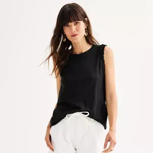 Женская вязаная майка-мускулистка Sonoma Goods For Life, цвет pitch black