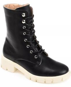 Женские армейские ботинки Madelynn Lace Up Lug Sole Journee Collection, черный