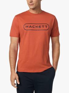 Спортивная хлопковая футболка с коротким рукавом Hackett London, Burnt Ochre Orange