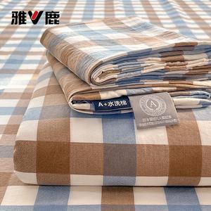 Yalu Простыня 120х230 см, хлопок, мягкая и дышащая, цвет Blue Coffee Pattern