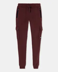 Детские флисовые карго-штаны с гладкой поверхностью и молниями Kids El Corte Inglés, бордовый