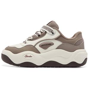 QIAODAN Легкие, нескользящие, амортизирующие, низкие, женские, бежево-коричневые, скейтбордические кроссовки