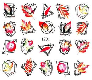 Водные наклейки для ногтей - №1201, Raisin