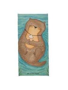 Mr. & Mrs. Panda Банное полотенце с изображением панциря выдры, без надписи, пастельно-серого цвета
