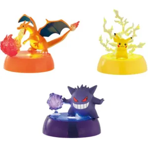 BANDAI Glow Pokémon, Mewtwo, Pikachu, Charizard, Gengar, Ninja Frog, Mimikyu Skills Effect Mystery Boxes
