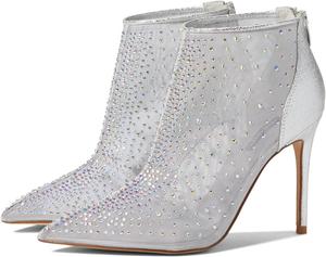 Женские ботильоны Nine West с острым носком, закрытым и сзади на молнии, Silver Mesh