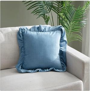 DUYHBAWRS Чехол для диванной подушки ретро однотонный квадратный из мягкого велюра с рюшами