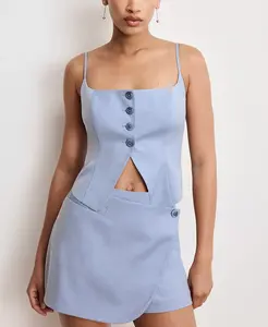 Женский топ-комбинезон из твила Good American, синий