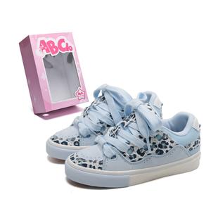 Покрытие, отвод влаги, увеличение роста, поддержка, дышащие, низкие кроссовки для скейтбординга, унисекс ABCIO, Leopard Print Blue